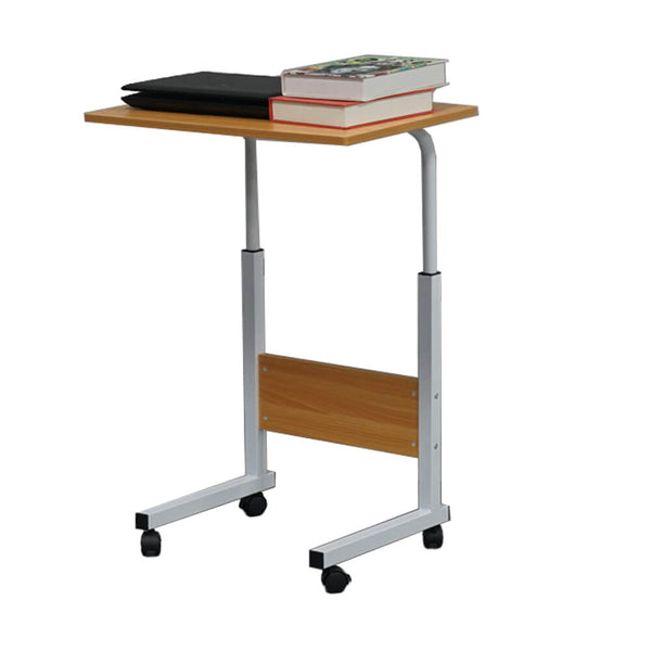Movable Workstation Computer Side Table Laptop Holder Wood S