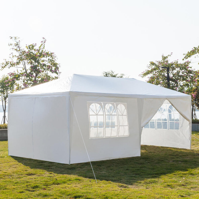 Six Sides Two Doors Waterproof Tent with Spiral Tubes 10 x 20 ft White