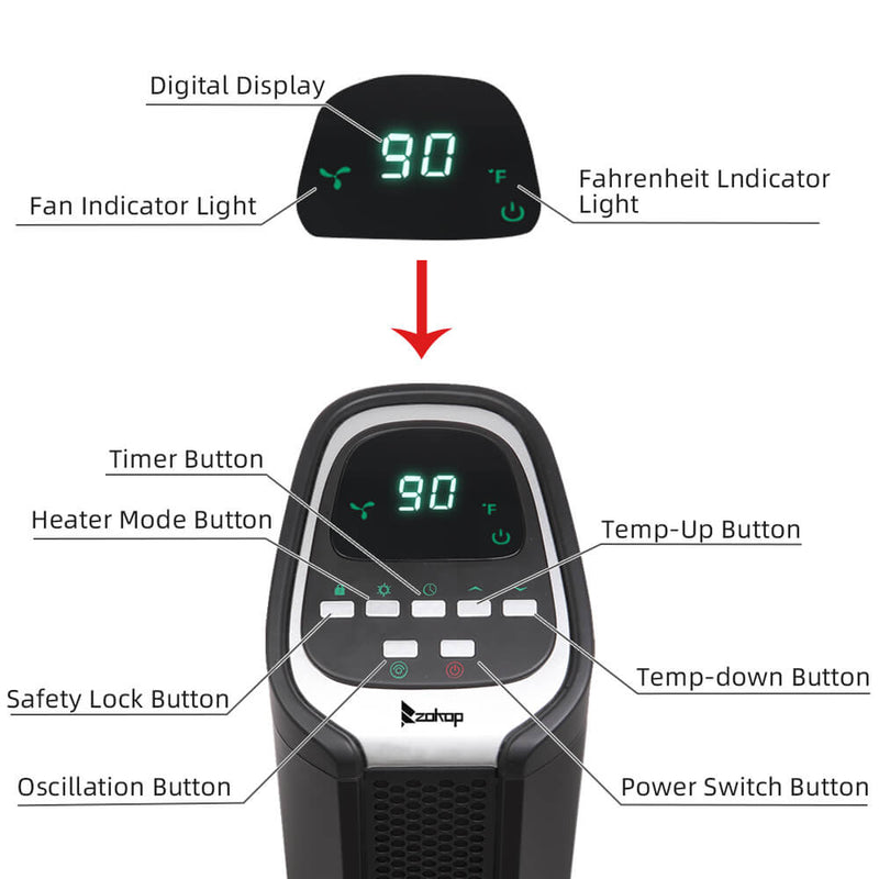 Space Heater Infrared Heater Movable