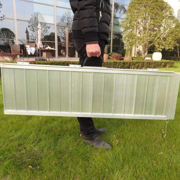 4 Ft Home Corridor Aluminum Alloy Folding Wheelchair Ramp Silver