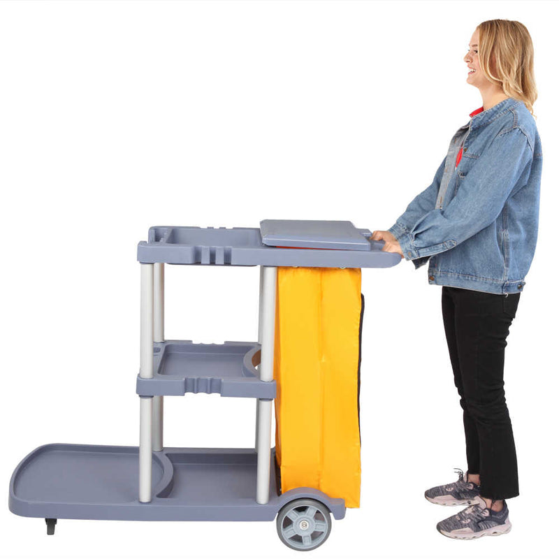 Washing Car with Cover Mute Wheel Canvas Bag with Zipper Gray Blue