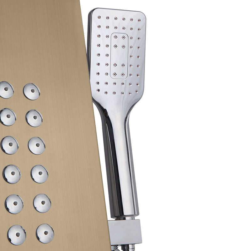Shower Panel Stainless Steel Multi-Function Gold 24 Holes 60 inch