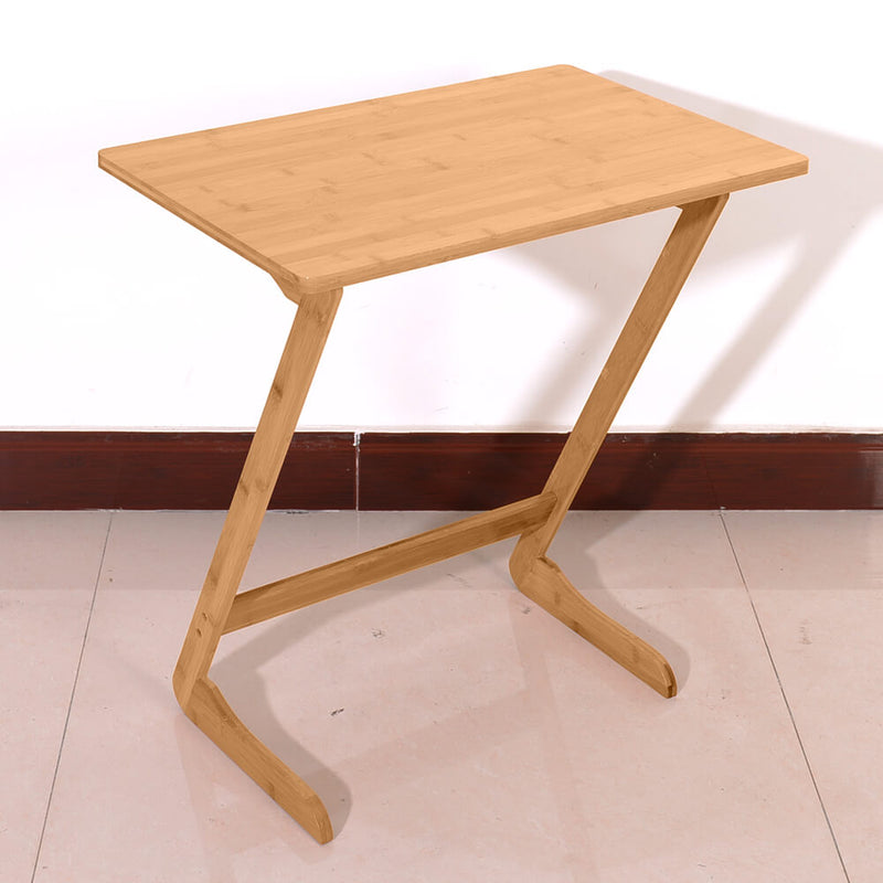 23.6 x 15.7 x25.6 inches Z-shaped Bamboo Sofa Side Table Sandal Wood Color