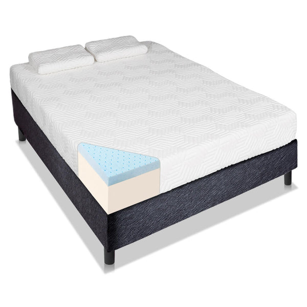 Two Layers Traditional Firm High Softness Cotton Mattress with 2 Pillows Full Size