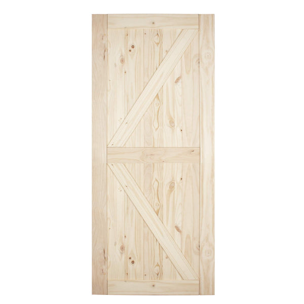 Barn Door Slab Ready to Assemble Pre-Drilled Natural Pine Wood