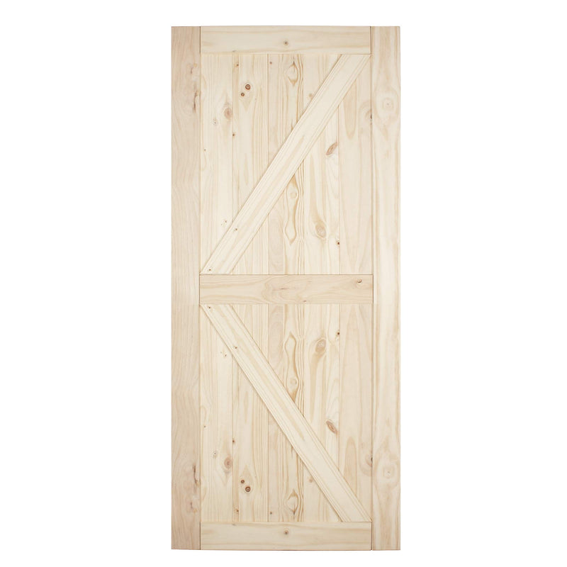 Barn Door Slab Ready to Assemble Pre-Drilled Natural Pine Wood
