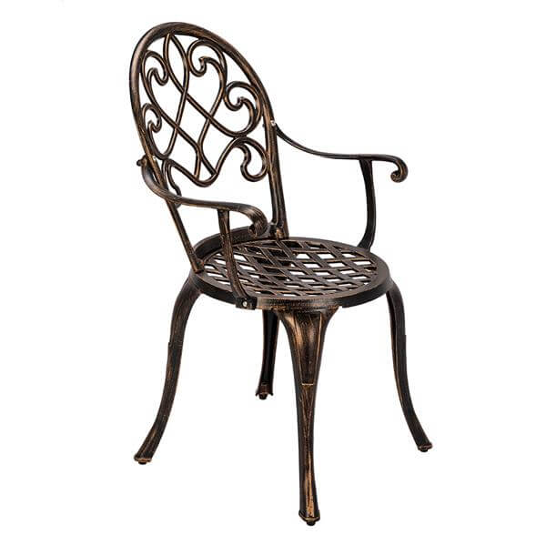 3 Pcs Outdoor Bistro Set, Dining Table Set of Table and Chairs with Ice Bucket, Cast Aluminum Outdoor Patio Furniture, Bronze