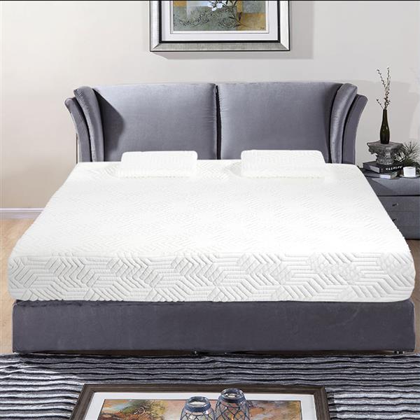 Two Layers Traditional Firm High Softness Cotton Mattress with 2 Pillows Full Size