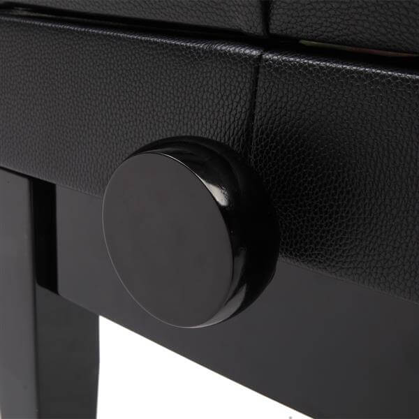 29'' Genuine Leather Adjustable Piano Bench with Storage, Duet Size Artist Concert Piano Bench Stool, Black