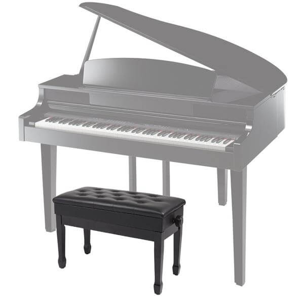 29'' Genuine Leather Piano Bench with Storage, Adjustable Duet Size Artist Concert Piano Bench Stool, Black