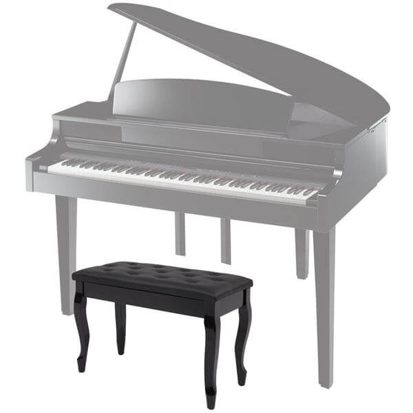 29'' Genuine Leather Piano Bench with Storage, Duet Size Artist Concert Piano Bench Stool, Black