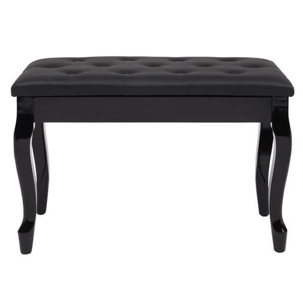 29'' Genuine Leather Piano Bench with Storage, Duet Size Artist Concert Piano Bench Stool, Black