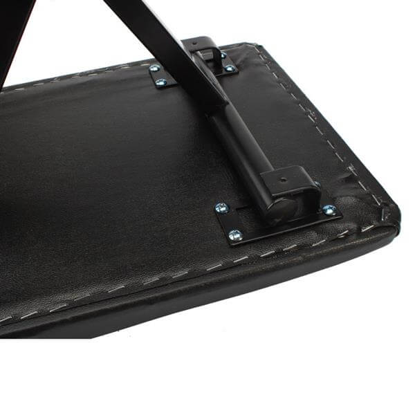 Leather Adjustable Piano Bench, X Style Cushion Padded Folding Keyboard Bench, Black
