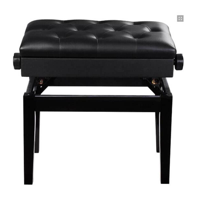 22'' Genuine Leather Piano Bench, Adjustable Artist Concert Piano Bench Stool, Black