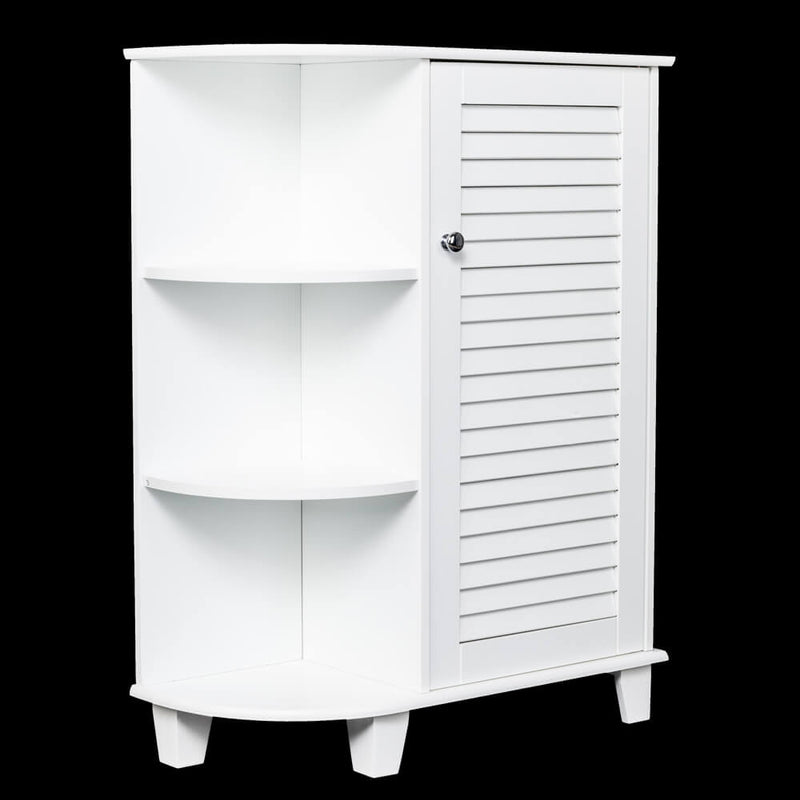 3-tier Floor Storage Cabinet with Side Shelves