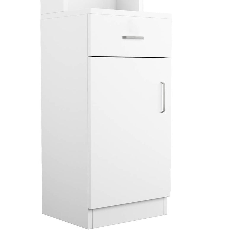 Standing 5 Compartments 1 Drawer 1 Door MDF Cabinet White
