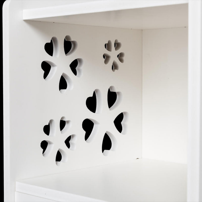 3-tier Bathroom Storage Cabinet with Garbage Can 10x10*31 inches White