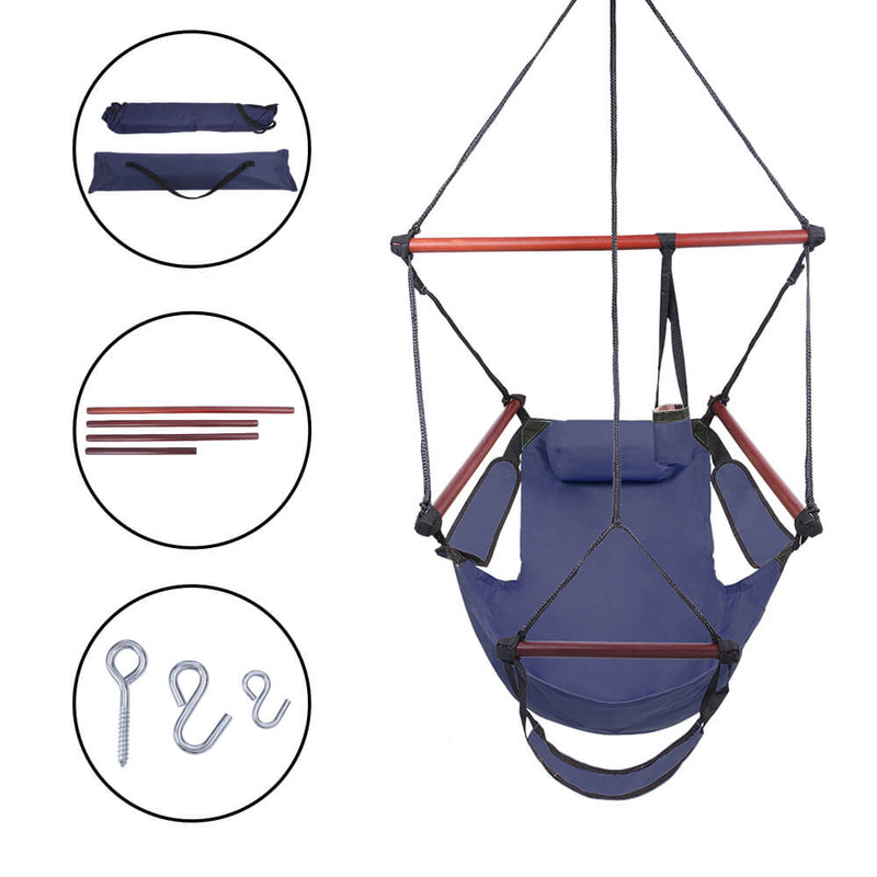 Well-equipped S-shaped Hook High Strength Assembled Hanging Seat Blue