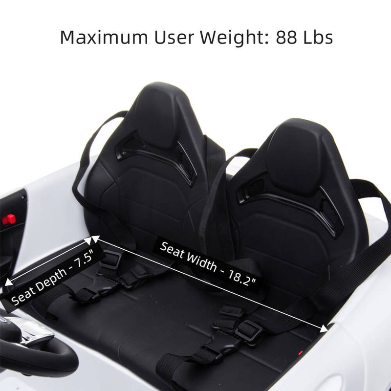 BENZ GT Ride On Car Dual Drive Remote Control White