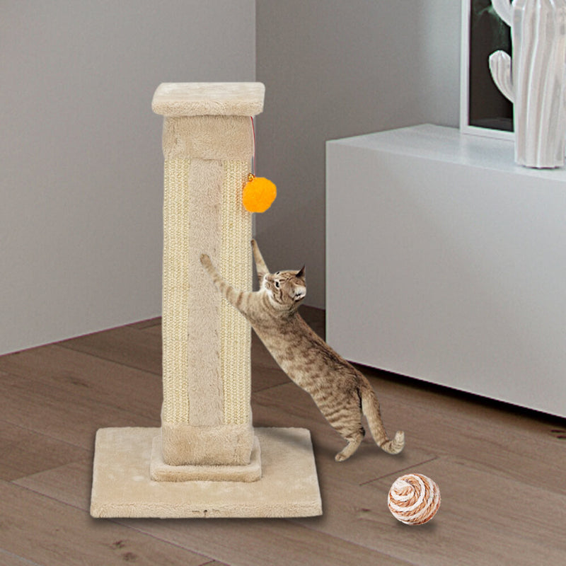 Cat Climb Holder Tower Cat Tree Cat Scratching Sisal Post Tree Climbing Tower Beige 21 inches