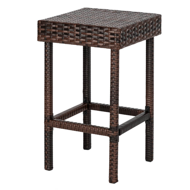 5 Pieces Wicker Patio Dining Set Bar Stool-Table and 4 Chairs Brown Gradient PE Rattan