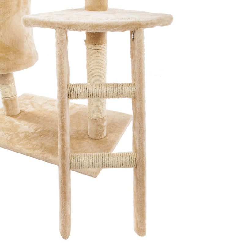 Solid Cute Sisal Rope Plush Cat Climb in Beige, 60 inches