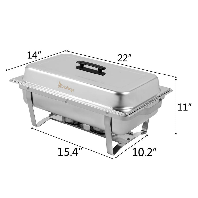 9L*2 Two Sets  3*1/3 Chafing Dish Food Warmer Rectangular Buffet Stove