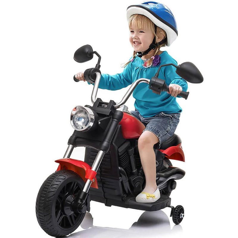 Ride on Toy for Kids Battery Powered Motorcycle With Training Wheels Red