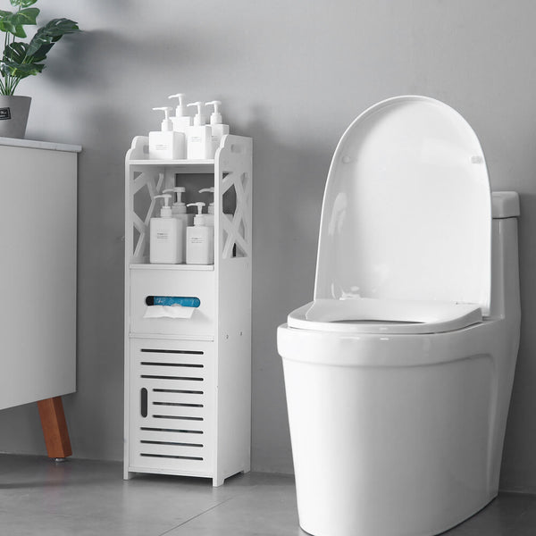 3-tier Bathroom Storage Cabinet White