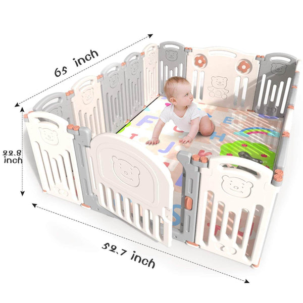 Baby 16 Panel Playpen Activity Centre Indoor Outdoor Playards Fence Safety Play Yard