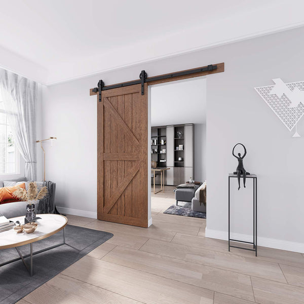 Big Wheel Sliding Barn Door Hardware Track Kit Ultra Hard Sturdy 6-12 Ft