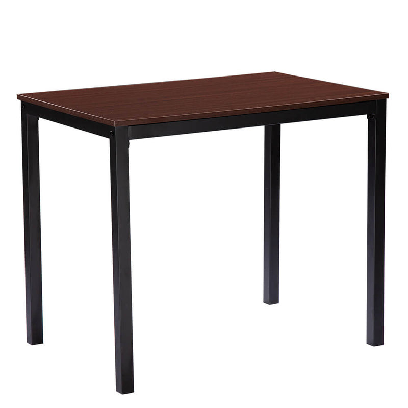 Simple Wood Grain 75cm High Three-Piece Dining Table And Chair Light Walnut Color