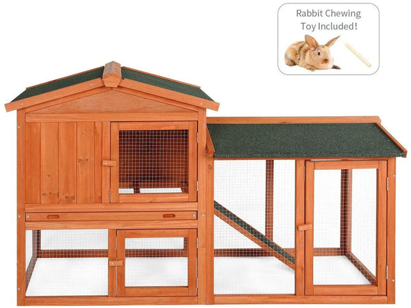 Rabbit Hutch Outdoor Wooden Rabbit House (56.7 inches)