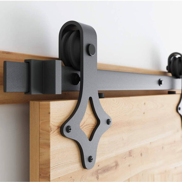 HomHum Sliding Barn Door Hardware Kit Rhombic Shape Heavy Duty Sturdy Modern