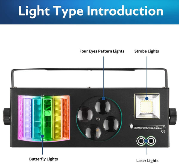 YOLNEY Party Lights Stage Lights with Remote Control & DMX LED Pattern DJ Lights for Party Wedding Birthday