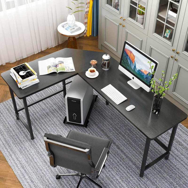 L-Shaped Desktop Computer Desk Black