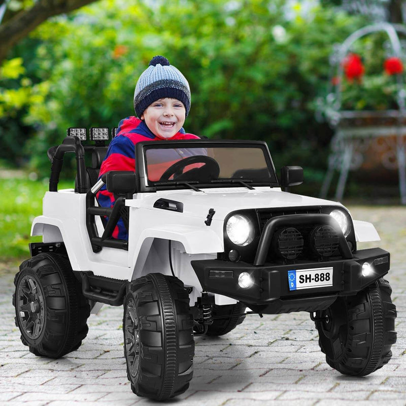 Kid Ride On Car Truck SUV With Parental Remote Control White