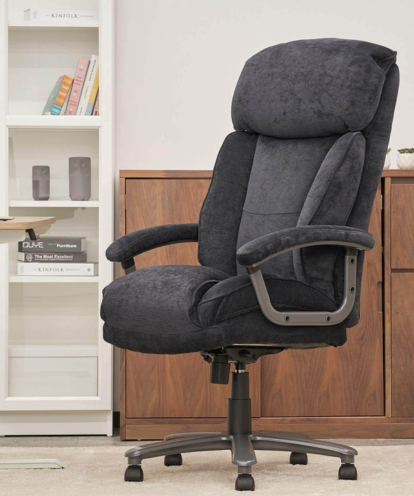 Ergonomic Big and Tall Executive Office Chair High Capacity Black