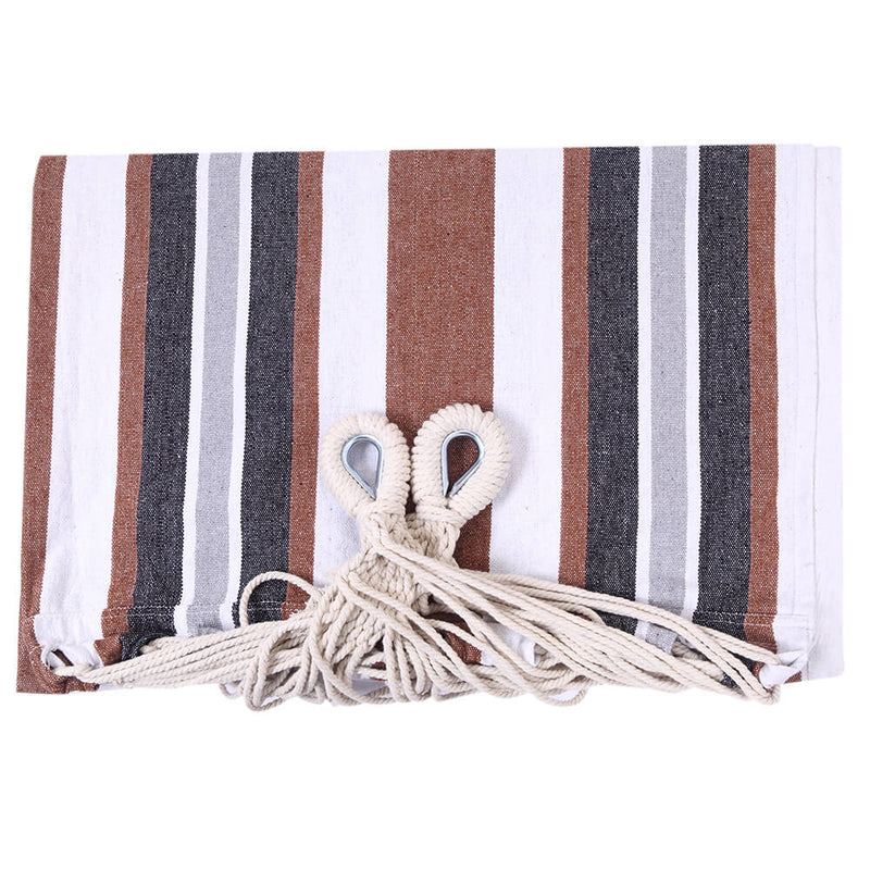 Professional Flowers Hammock Stand with Polyester Coffee Stripe Hammock