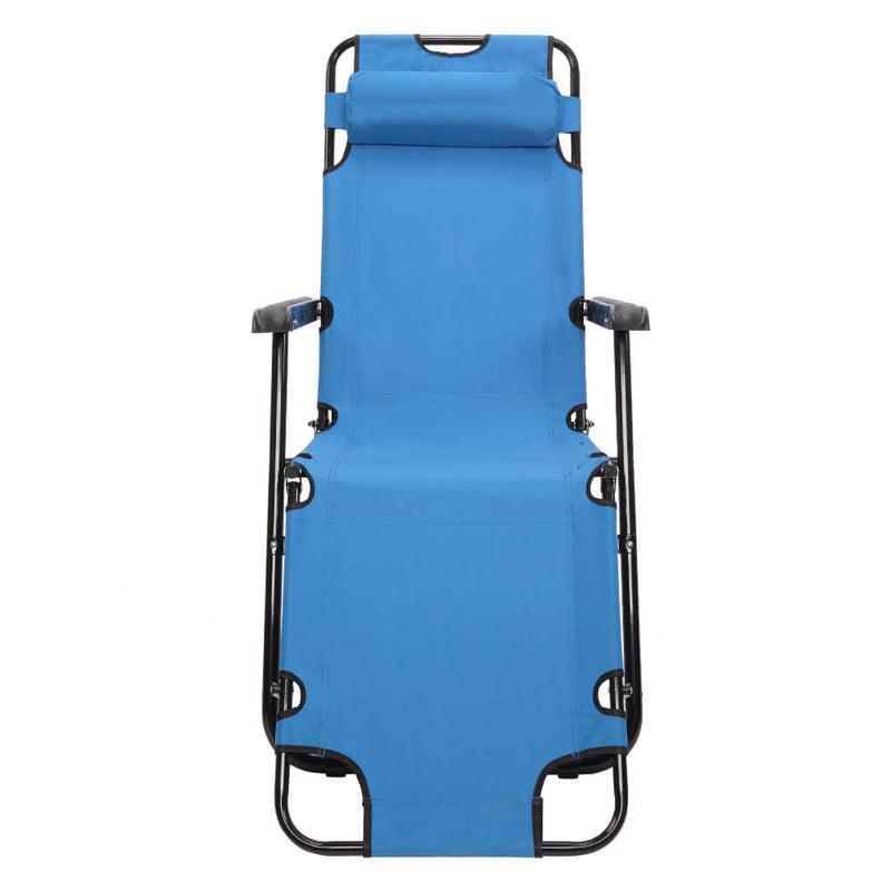 Portable Dual Purposes Extendable Folding Reclining Chair Blue