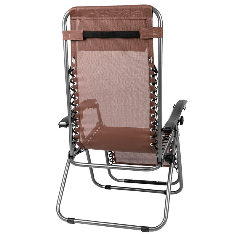 Zero Gravity Lounge Chair Brown with Portable Cup Holder Table