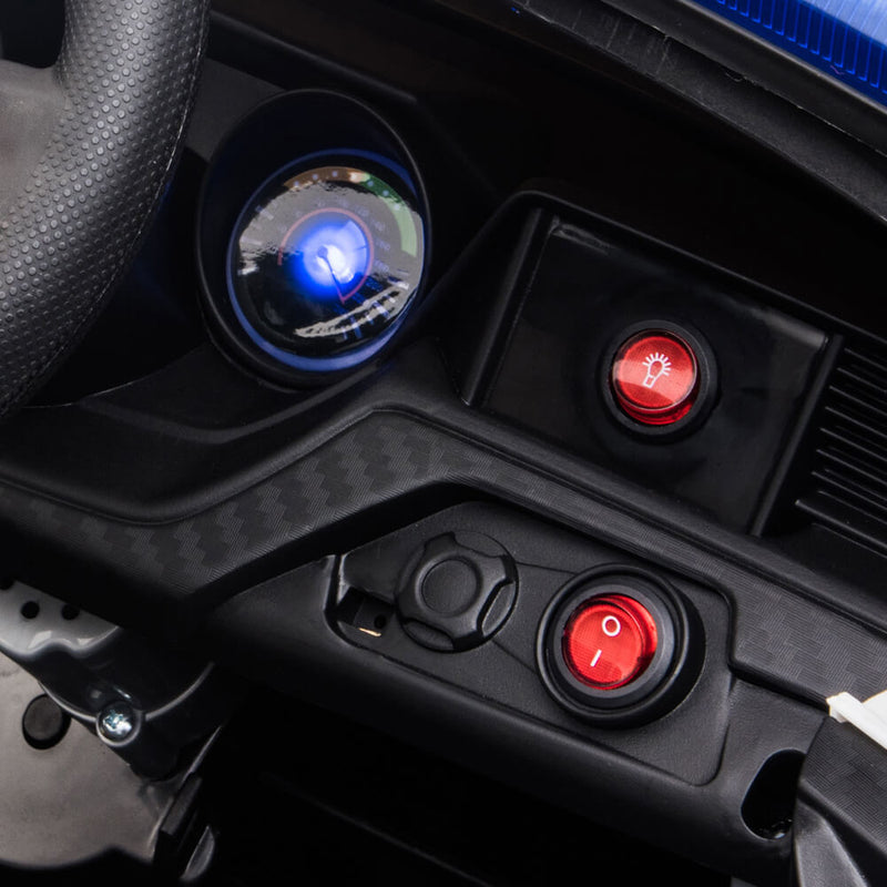 Police Sports Car Ride On Car Dual Drive Remote Control Black