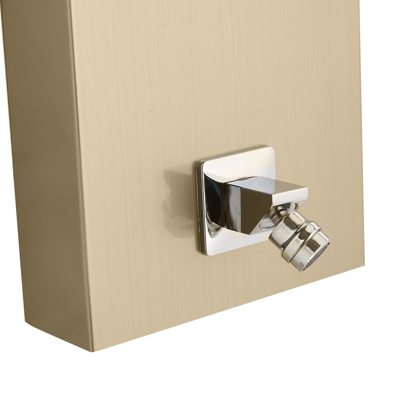 Shower Panel Stainless Steel Multi-Function Gold 24 Holes 60 inch