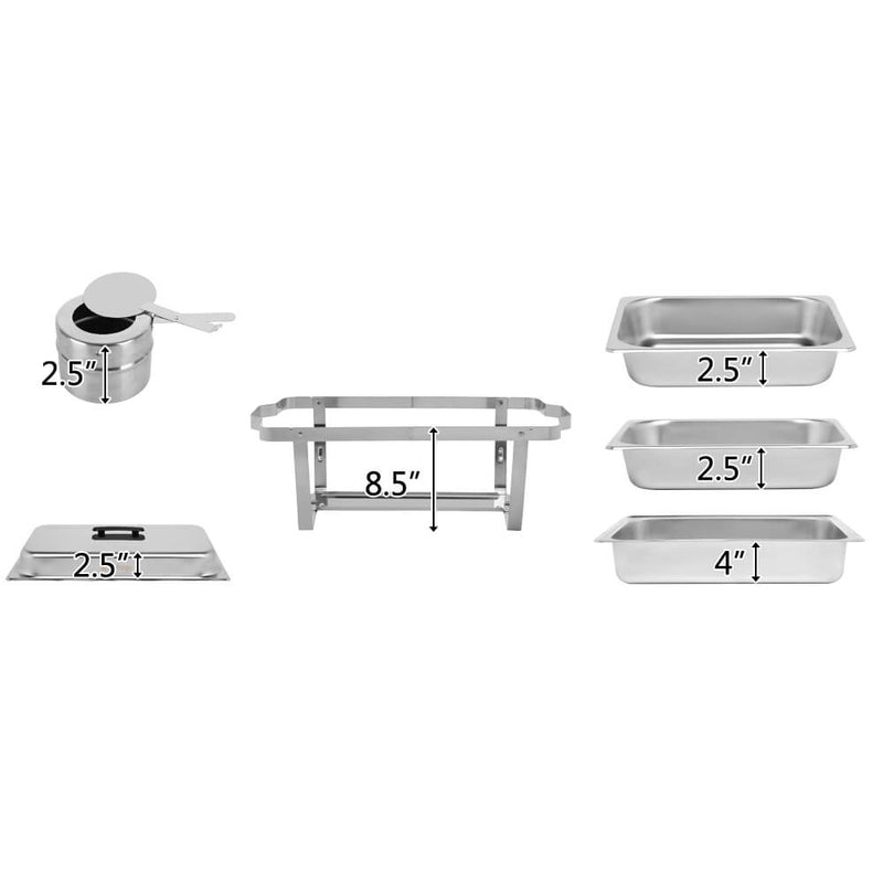 9L*2 Two Sets of Dishes 1*1/2 2*1/4 Chafing Dish Food Warmer Buffet Stove