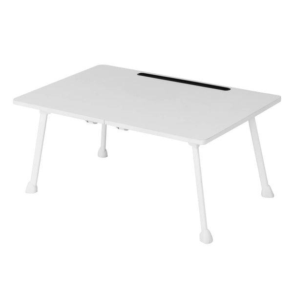 Folding White Laptop Desk for Bed with Slot, 23 inches