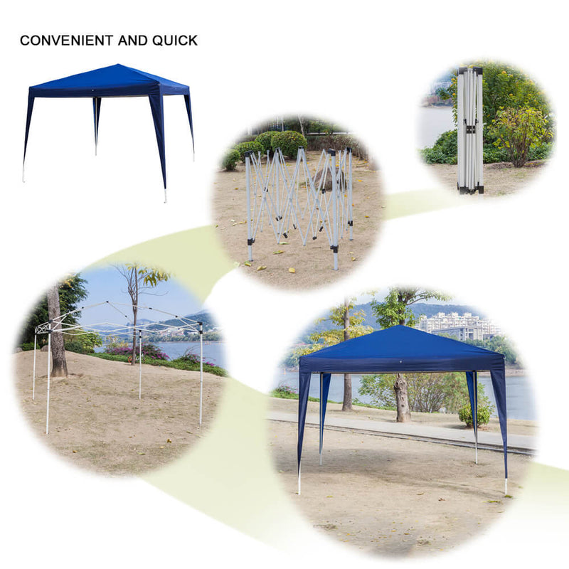 Homhum Waterproof Canopy Tent 10 x 10 ft Foldable Commercial Instant Tents with Carry Bag Blue