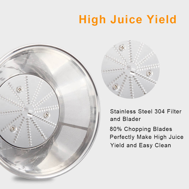 Large Caliber 600ML Juicer Machine Double Gear Easy to Clean Electric Juicer