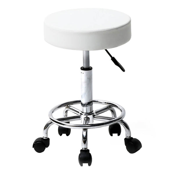 Salon Spa Office Round Stool Ha Ha Feet Rotation Bar Stool White