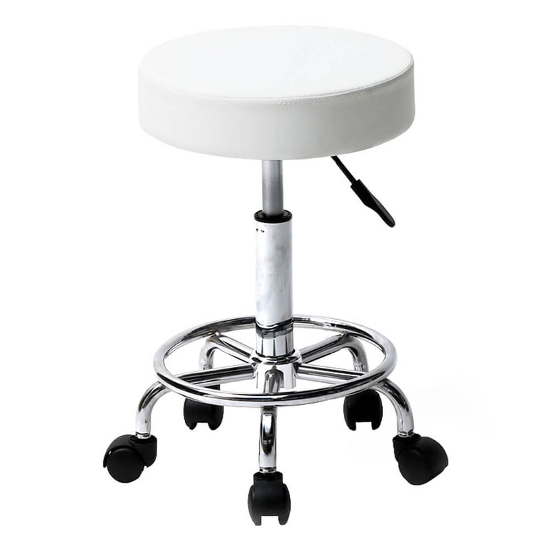 Salon Spa Office Round Stool Ha Ha Feet Rotation Bar Stool White