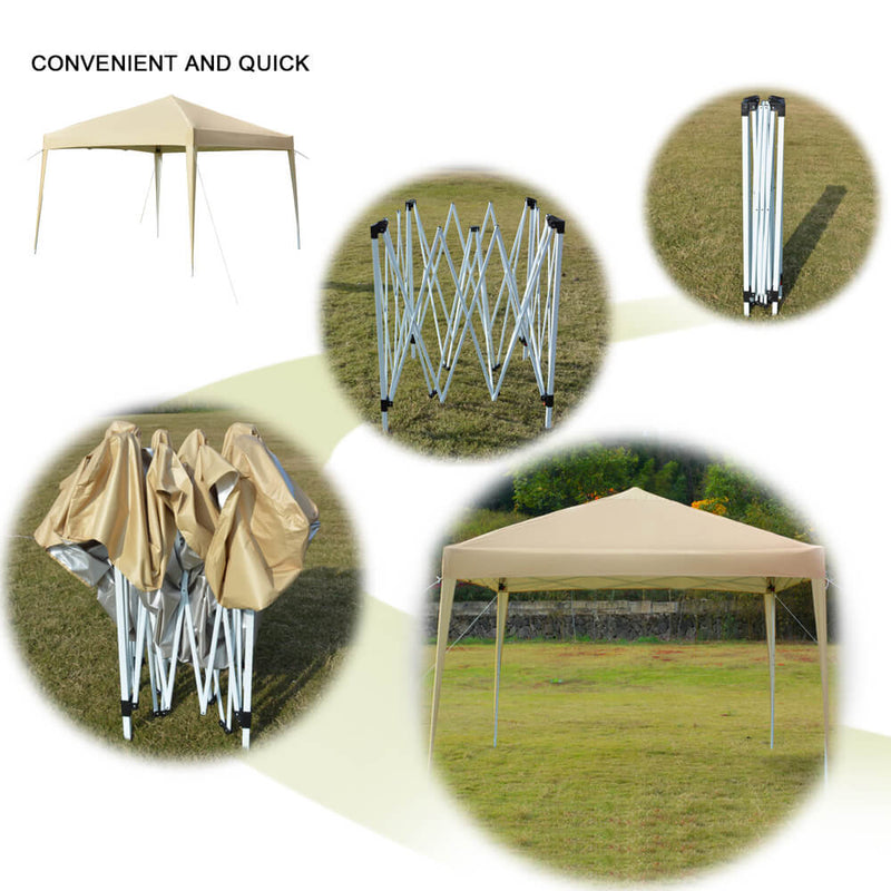 Homhum Canopy Tent 10 x 10 ft Outdoor Waterproof Tents with Carry Bag Khaki